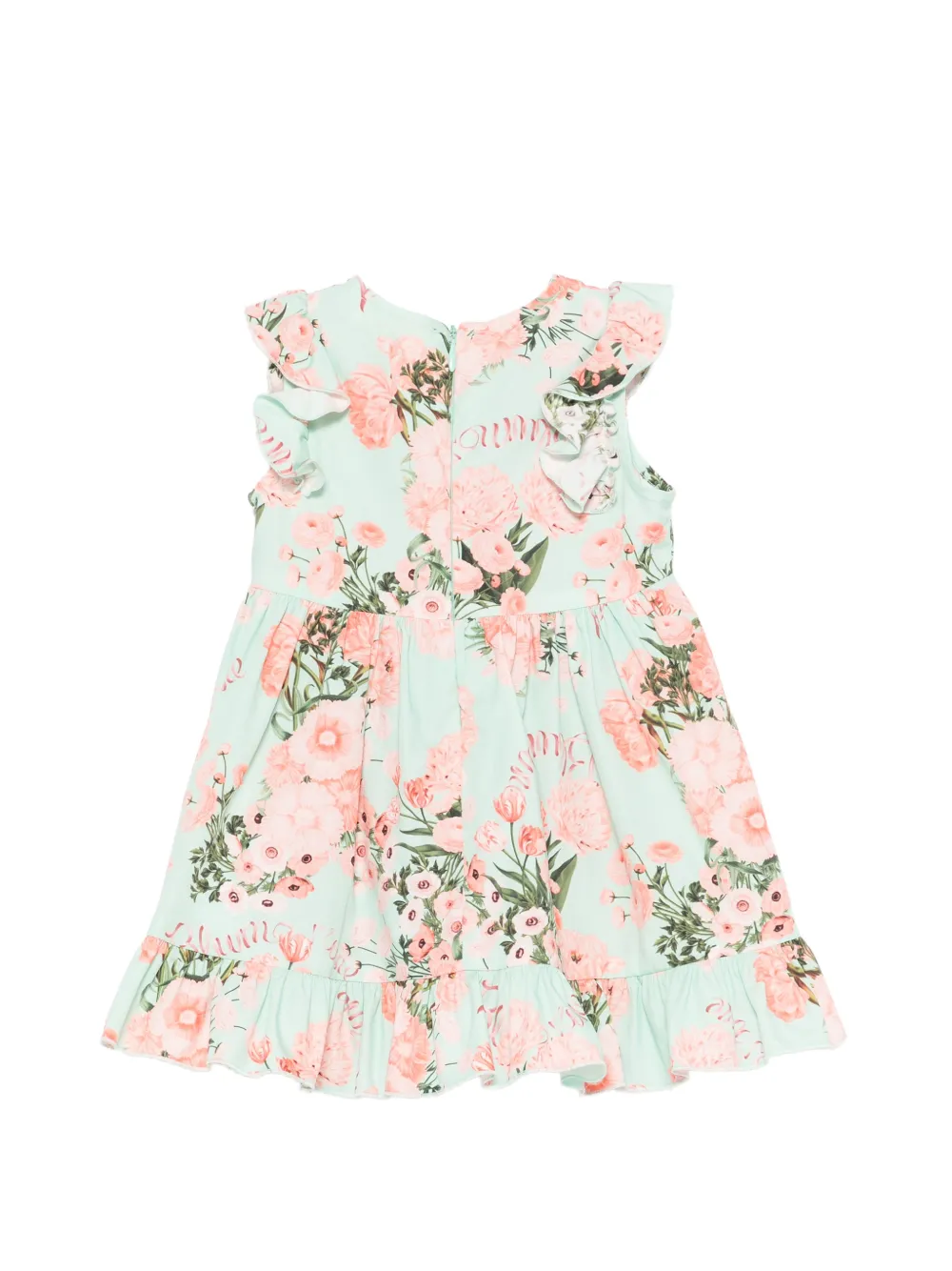 Miss Blumarine Jurk met ruches en bloemenprint Groen