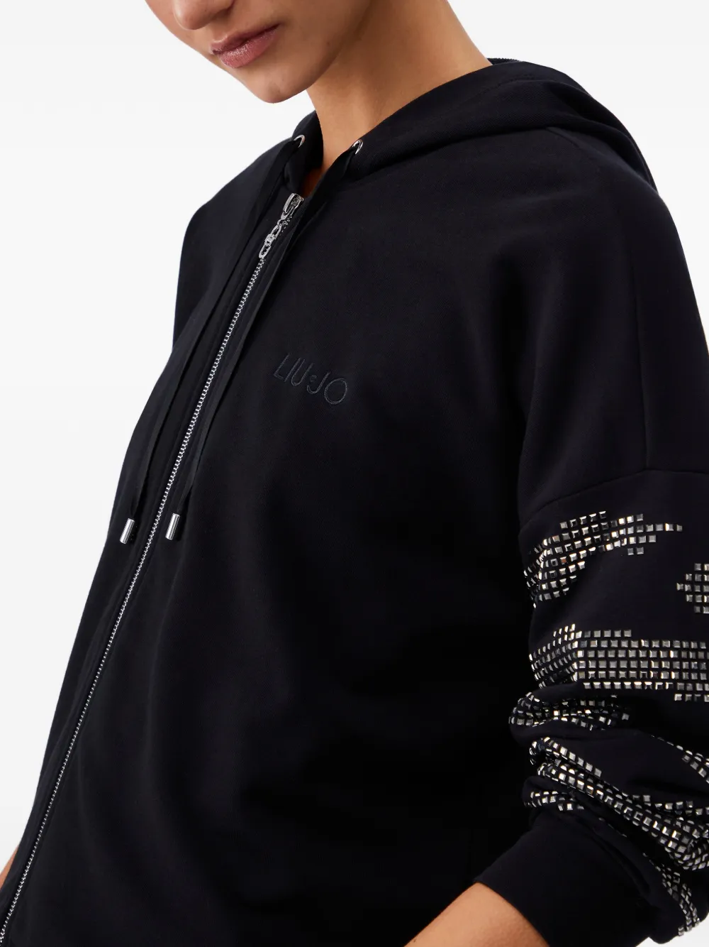 LIU JO Hoodie met applicatiedetail Zwart