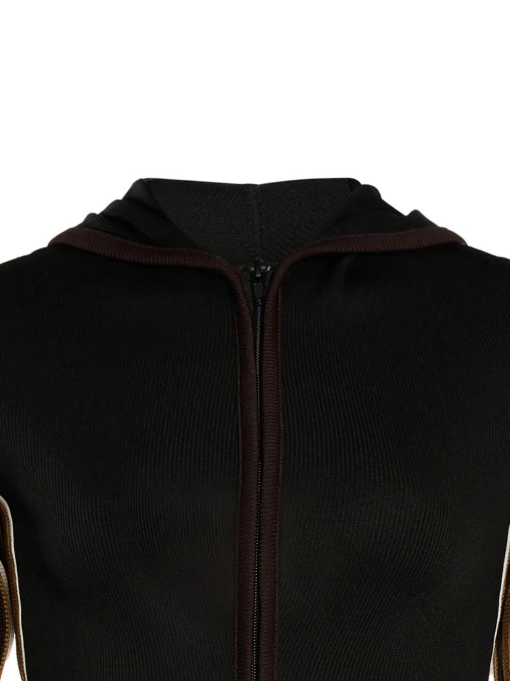  Christopher Esber Ribbed Zip-up Hoodie - Black 