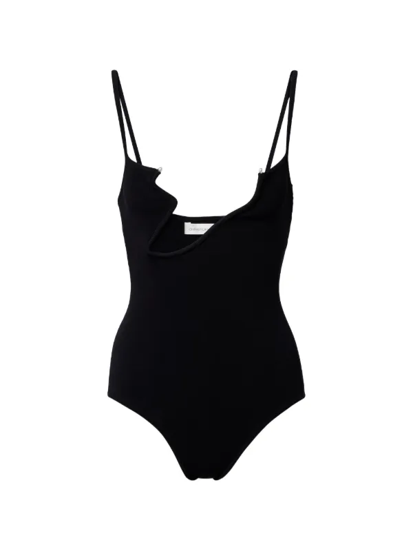 Christopher Esber Odessa Arced Knitted Bodysuit in Black