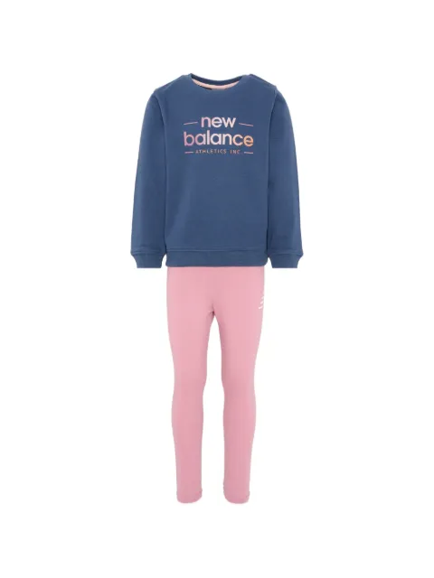 New Balance Kids Conjunto de agasalho gola redonda com logo