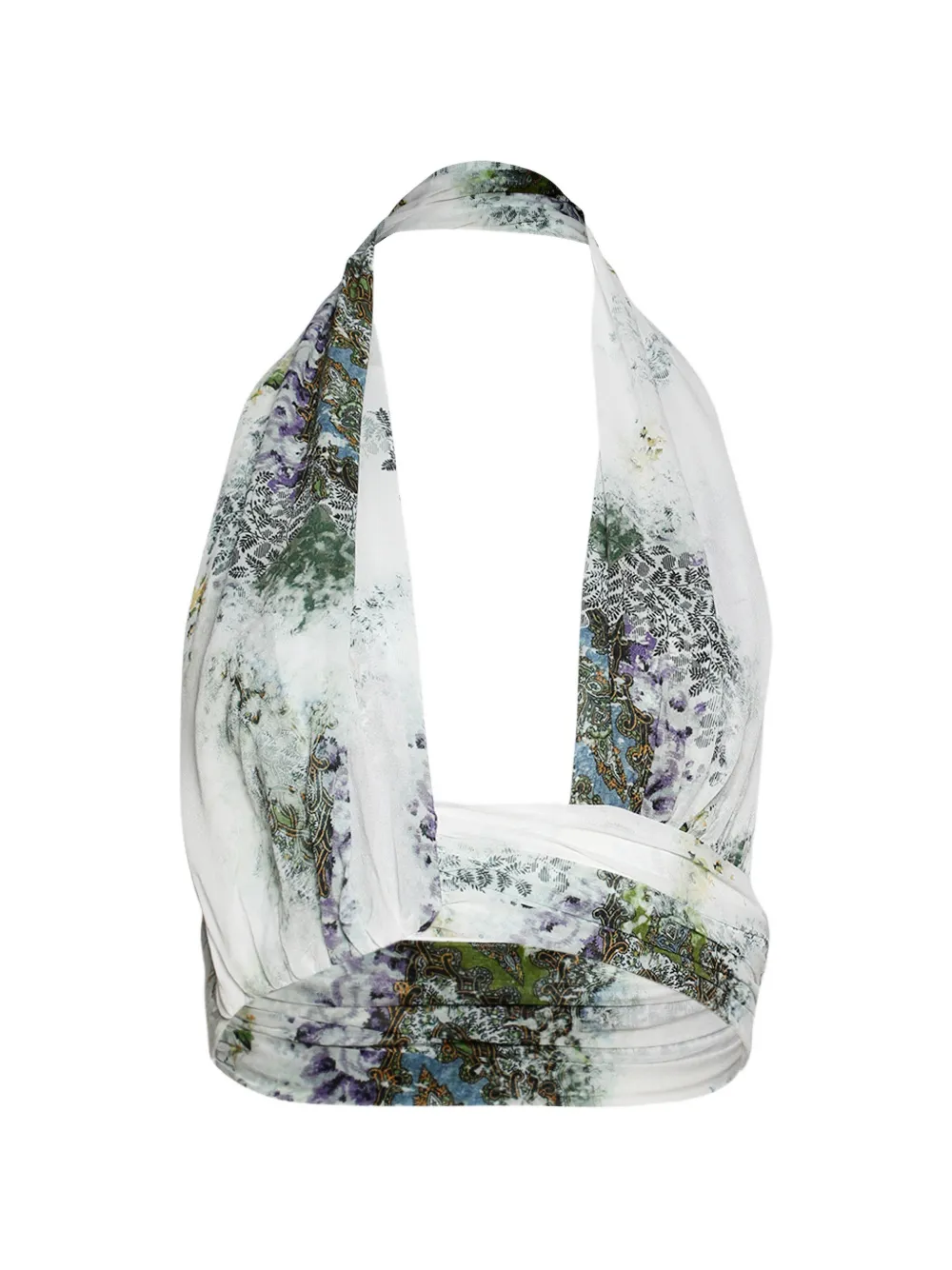 Christopher Esber Absence-print crop top - Bianco