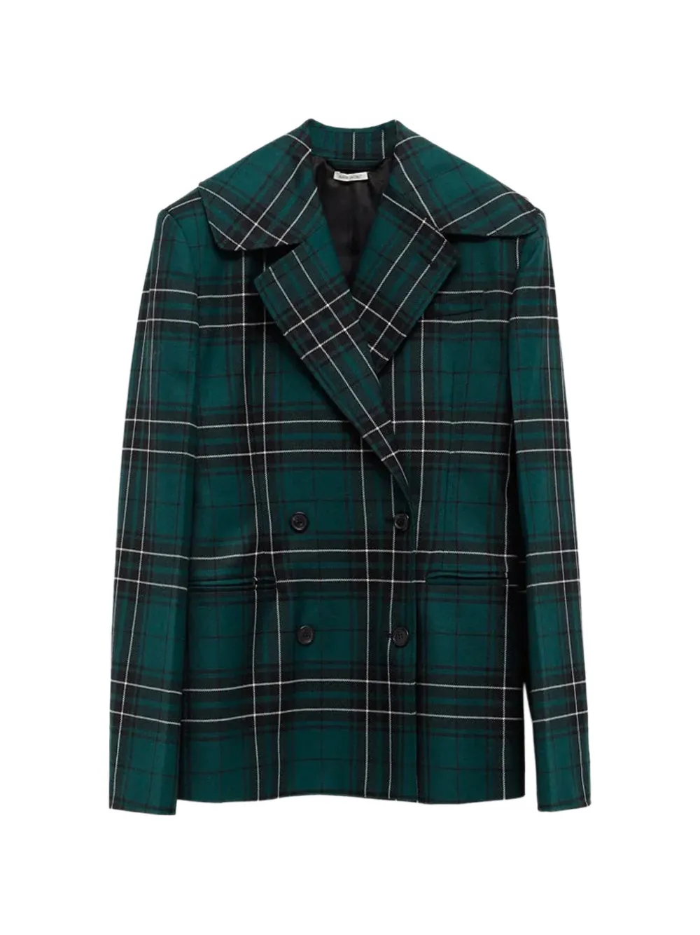 JW Anderson double-breasted plaid bazer - Verde