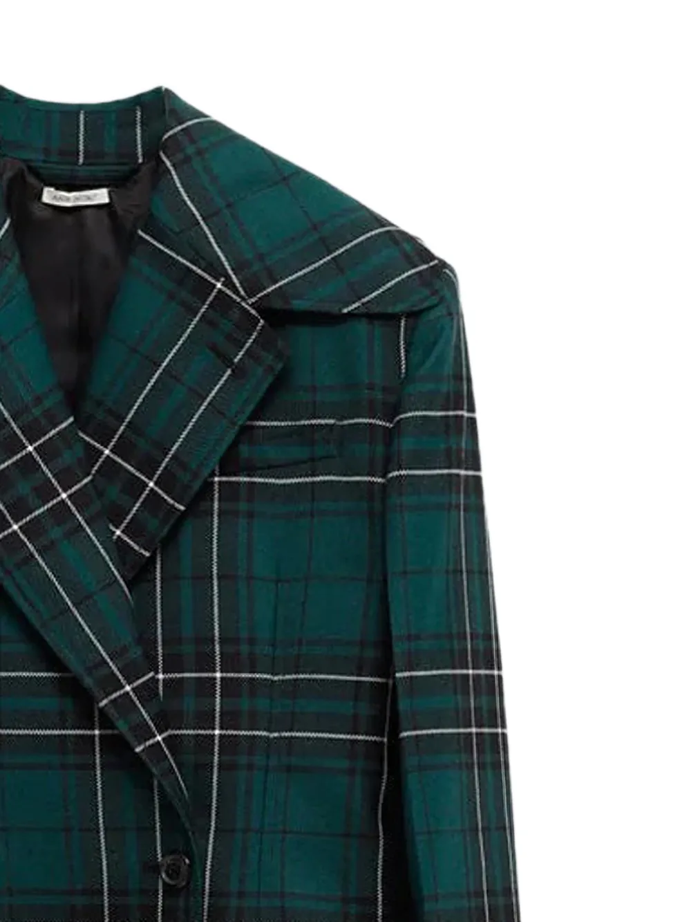  Jw Anderson Double-breasted Plaid Bazer - Green 