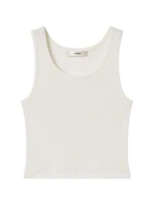 FRAME Ribbed Tank Top | White | FARFETCH SG