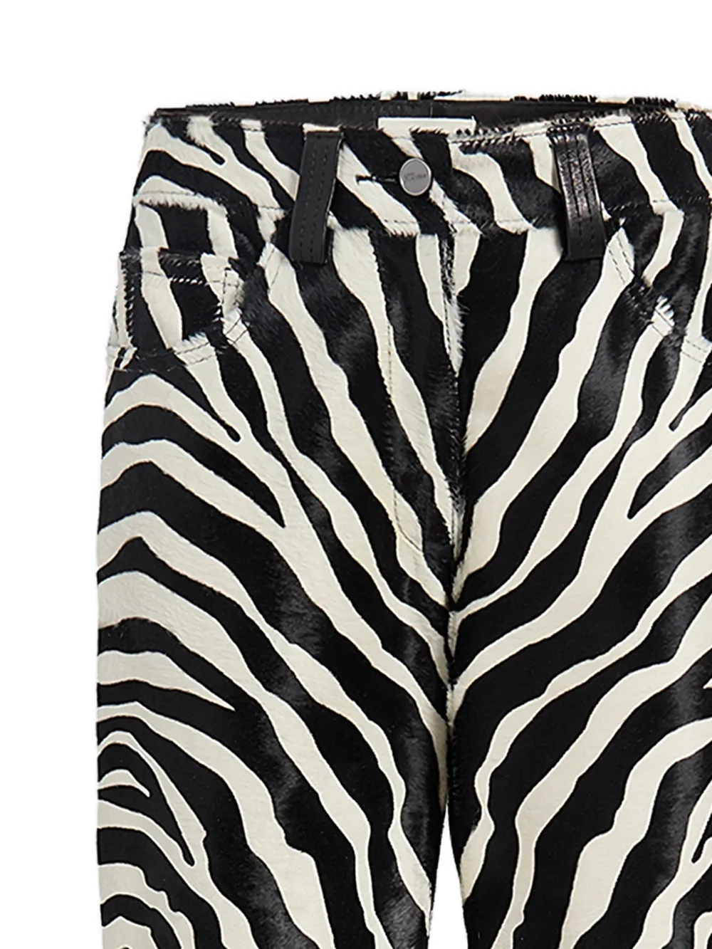 KHAITE Callum broek met zebraprint Wit