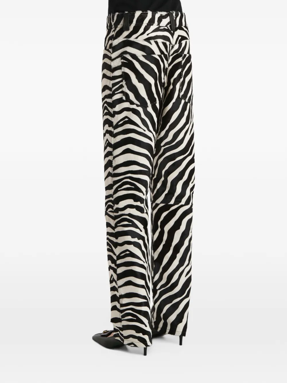 KHAITE Callum broek met zebraprint Wit