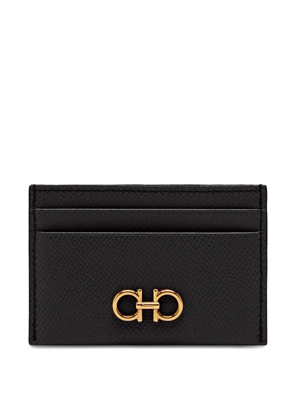 Ferragamo Logo-plaque Card Holder In Black