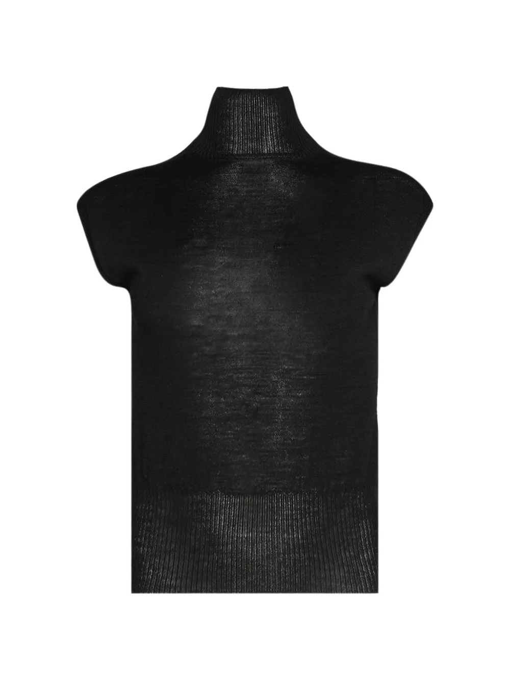 Rick Owens Gilet in maglia a collo alto - Nero