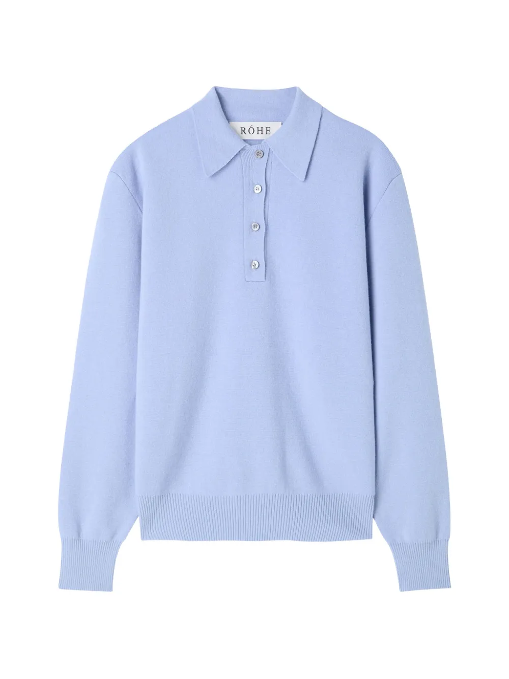 Róhe polo-collar knitted sweater - Blue