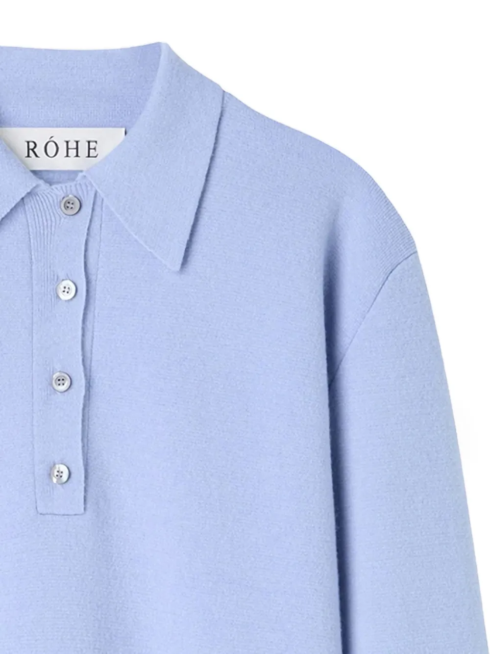  Róhe Polo-collar Knitted Sweater - Blue 
