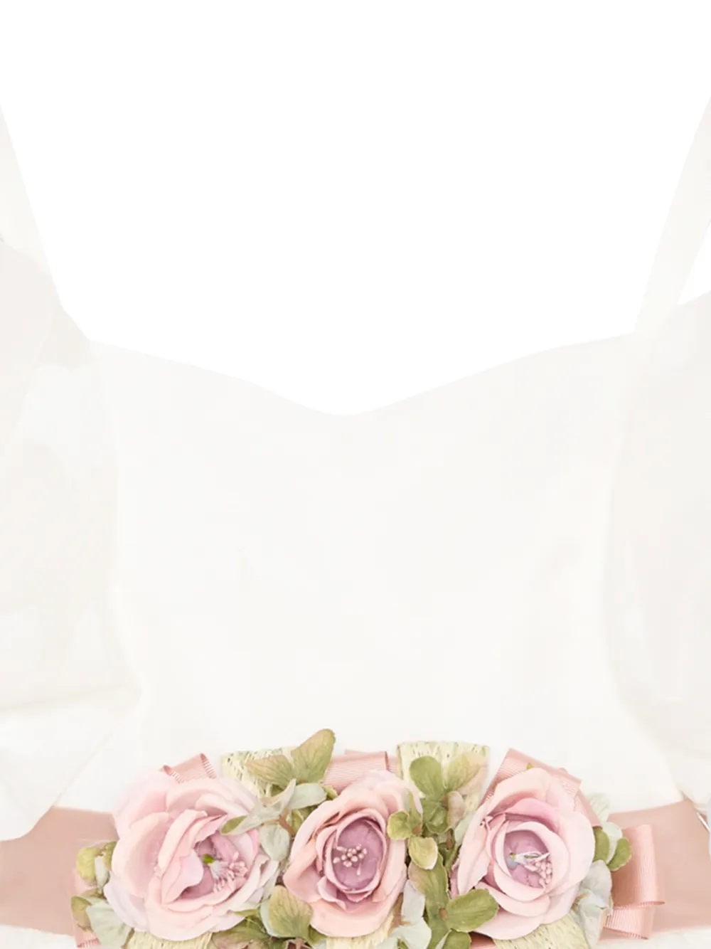 Colorichiari Jurk met bloemdetail en ceintuur Wit