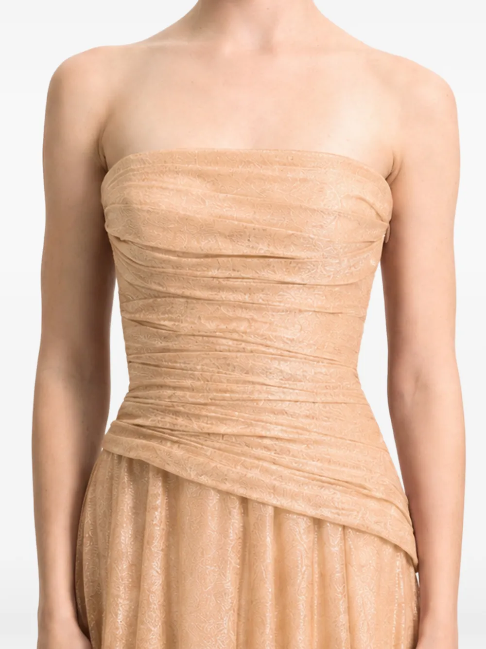 Gemy Maalouf Strapless mini-jurk Beige