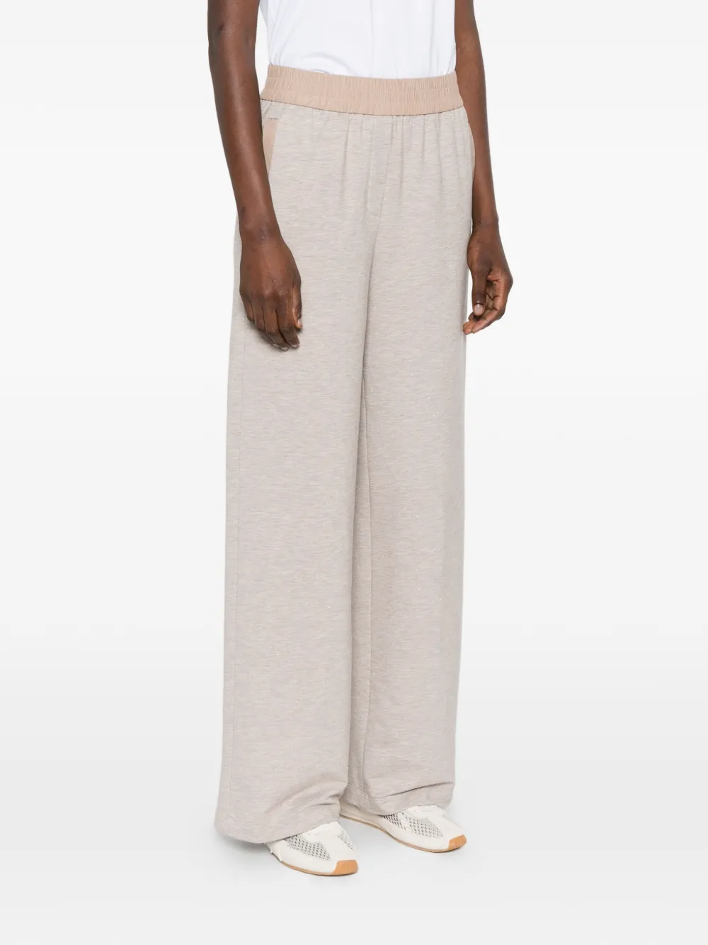 Peserico Trainingsbroek met elastische taille Bruin
