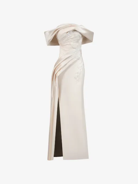 Gaby Charbachy  floral-embellished off-the-shoulder gown