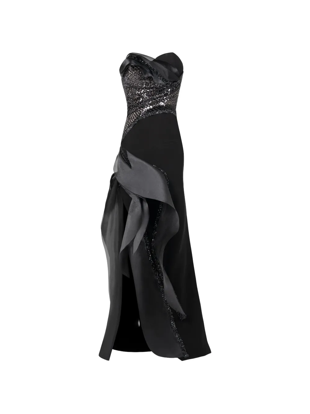 Gaby Charbachy sequin-embellished strapless maxi dress - Nero