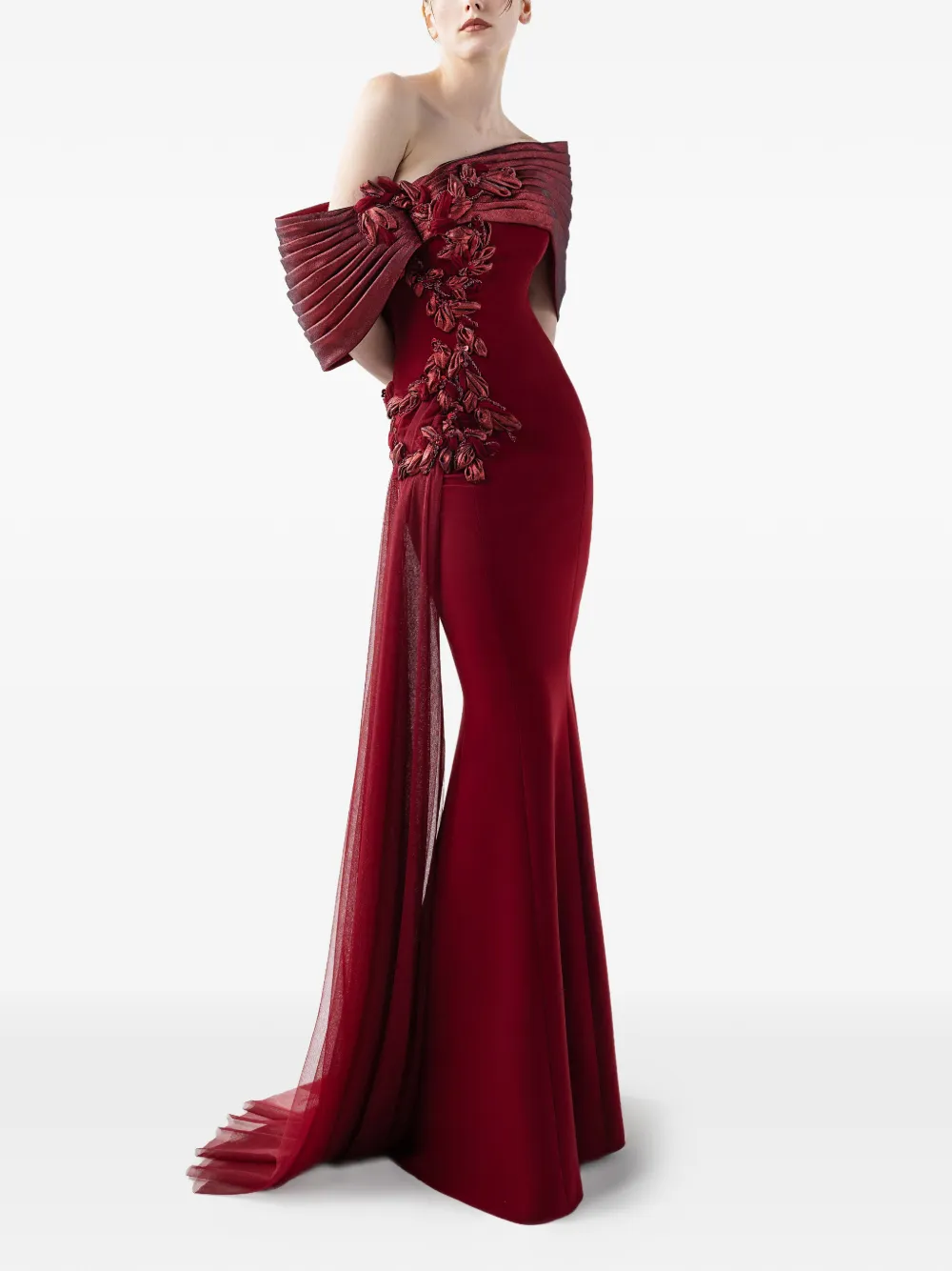 Floral Off-The-Shoulder Gown