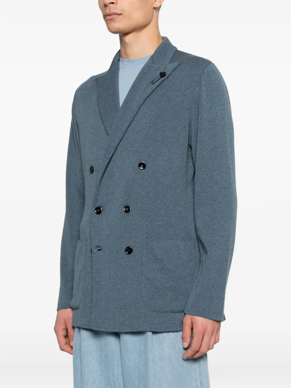 Lardini Blazer met dubbele rij knopen en zak Blauw