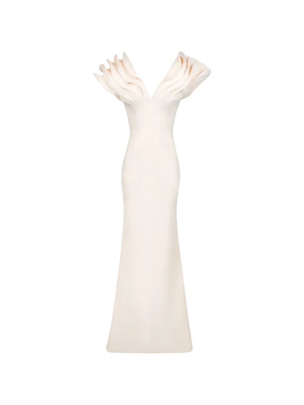 Gaby Charbachy ruffled V-neck gown