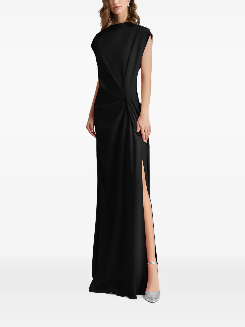 Gemy Maalouf loose-cut draping maxi dress - Nero