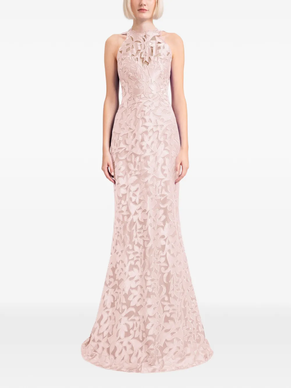 Gemy Maalouf floral satin maxi dress - Rosa