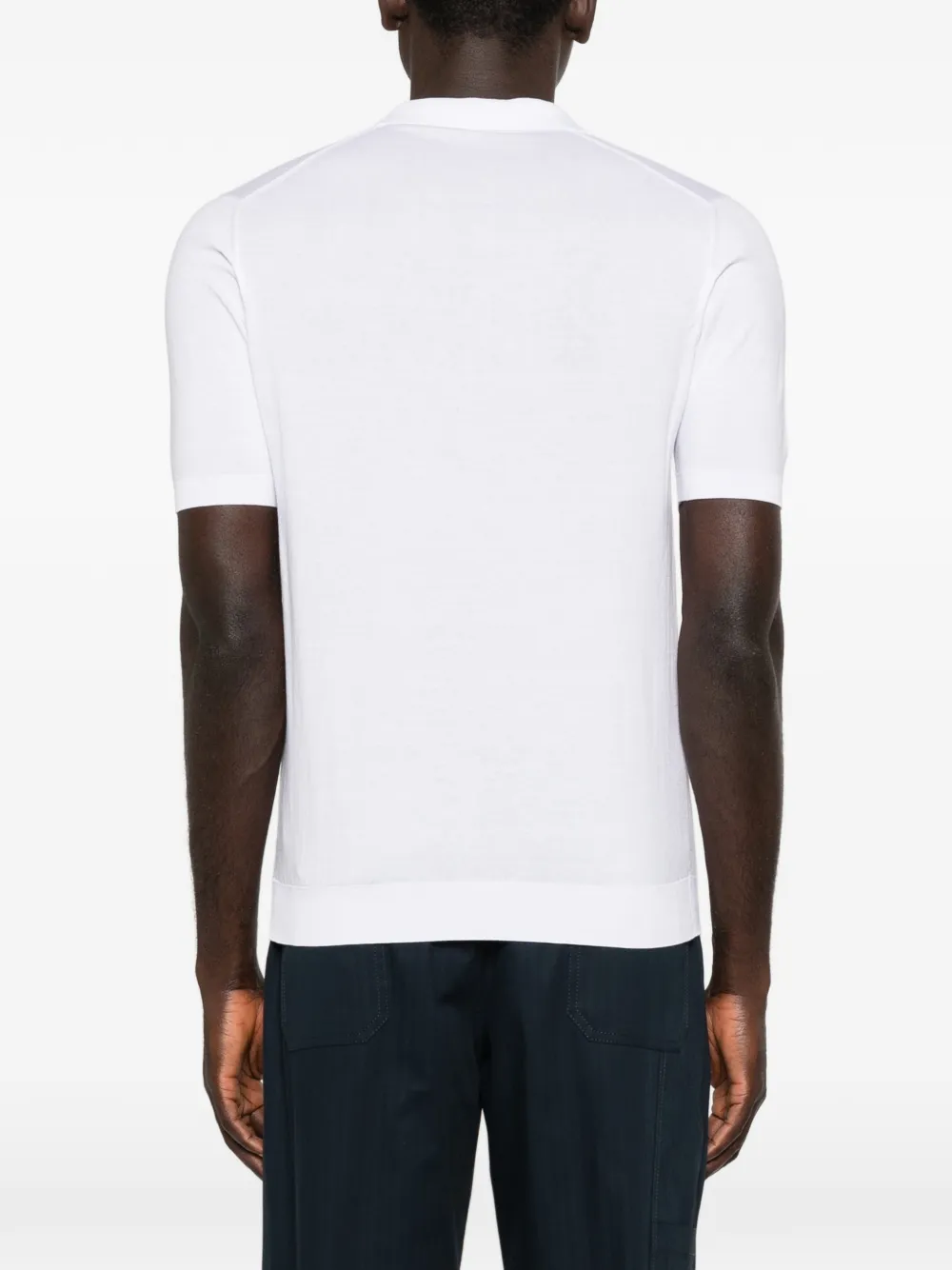 Fedeli T-shirt met polokraag Wit