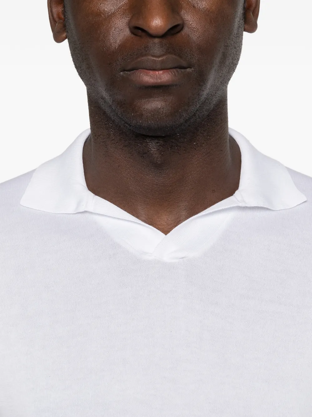 Fedeli T-shirt met polokraag Wit
