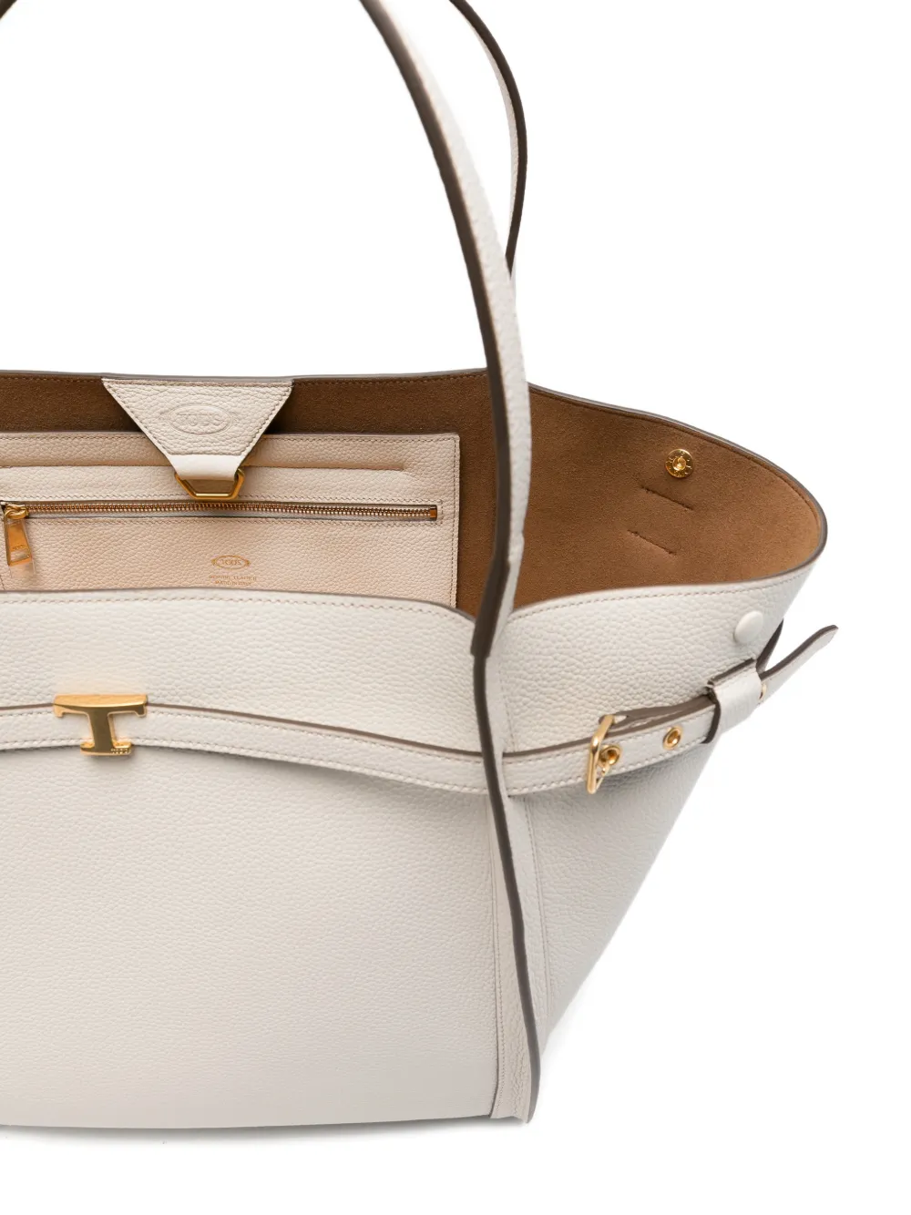 Tod's Leren shopper met gesp Wit