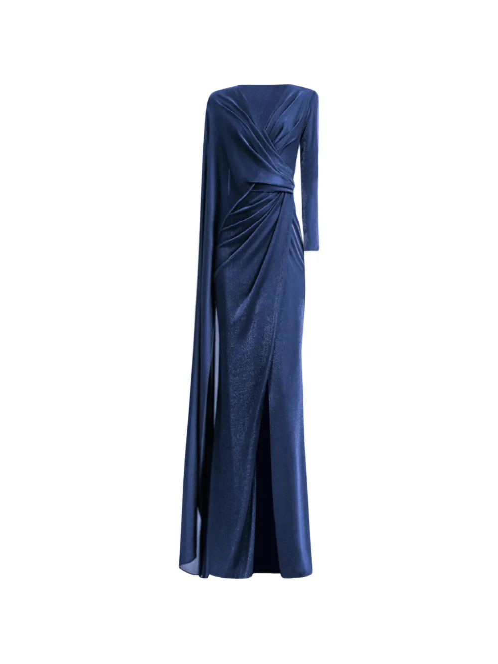 Gemy Maalouf draped cape-sleeve maxi dress - Blu