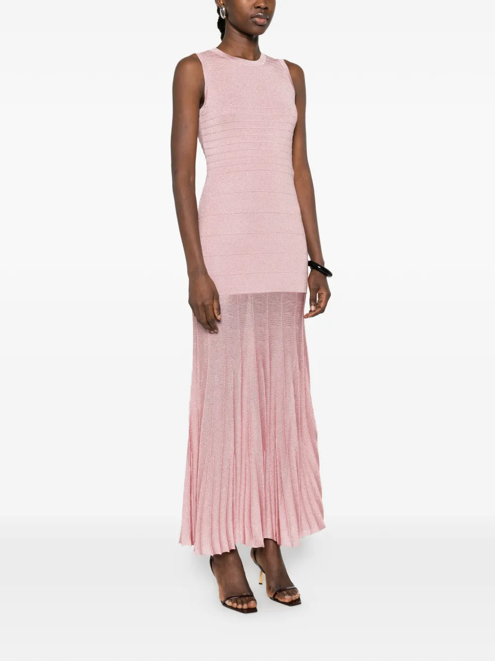 TWINSET Geplooide maxi-jurk met uitgesneden details Roze