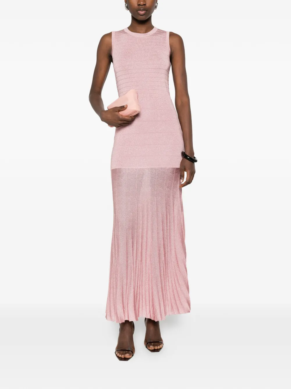 TWINSET Geplooide maxi-jurk met uitgesneden details Roze