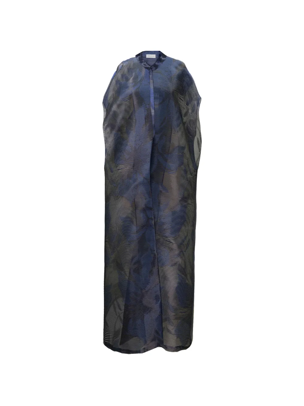 Gemy Maalouf Abstract-print Pleated Kaftan In Gray
