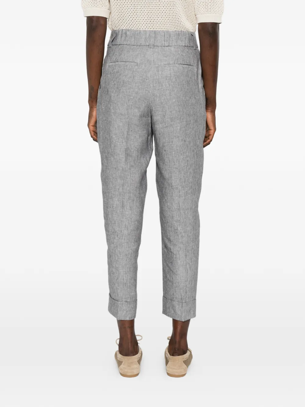 Peserico Geplooide broek met cuffs Grijs
