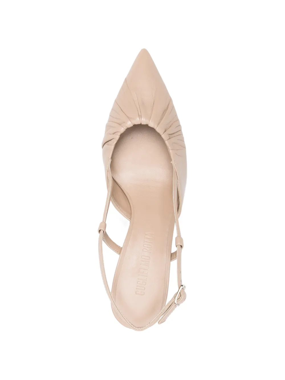 GUGLIELMO ROTTA Asphie slingback pumps met ruches Beige