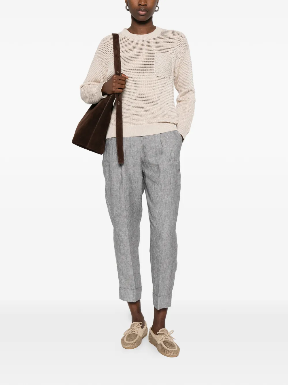  Peserico Open-knit Sweater - Neutrals 