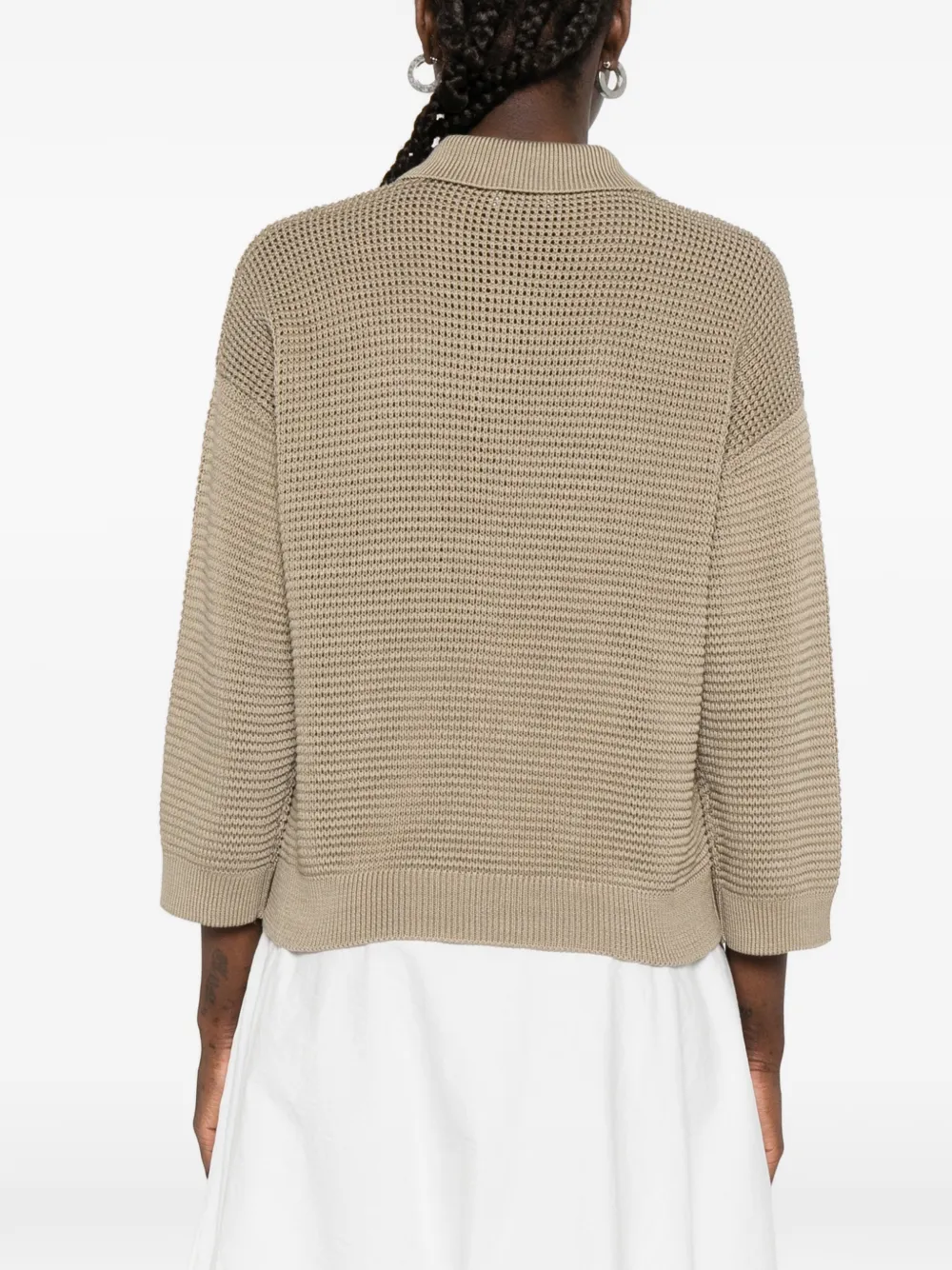 Peserico Poloshirt met knopen Beige
