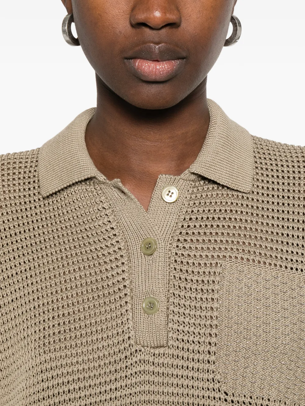 Peserico Poloshirt met knopen Beige