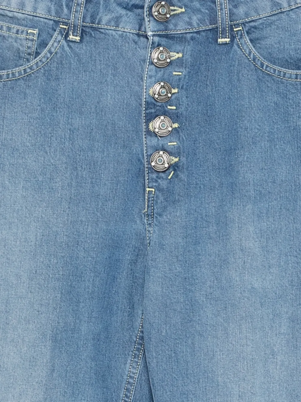 DONDUP Jeans met riemlus en knopen Blauw