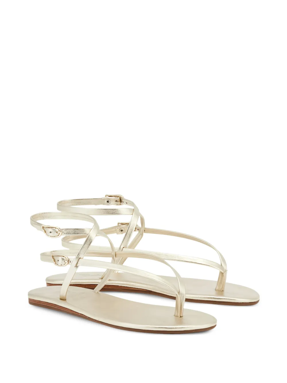 Ancient Greek Sandals Kallisti leather flat sandals Goud