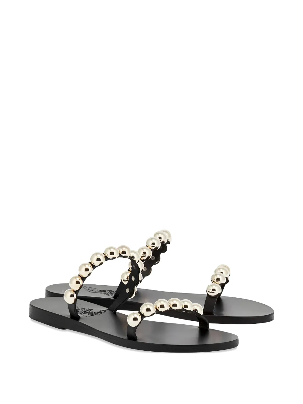 Ancient Greek Sandals Lambri leren sandalen Zwart