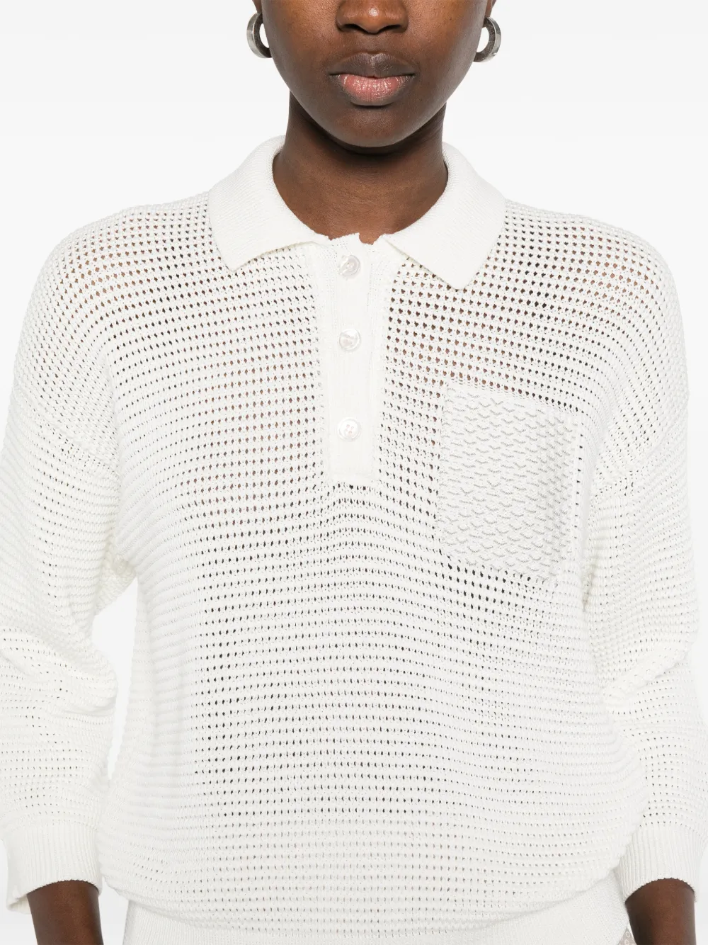 Peserico Gebreid poloshirt Wit
