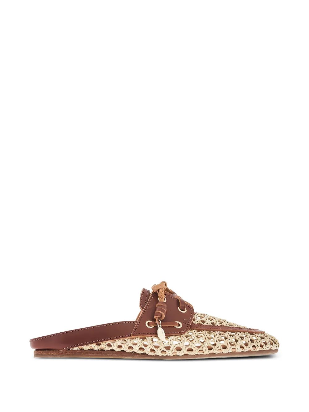 Ancient Greek Sandals Naveta geweven muiltjes Beige