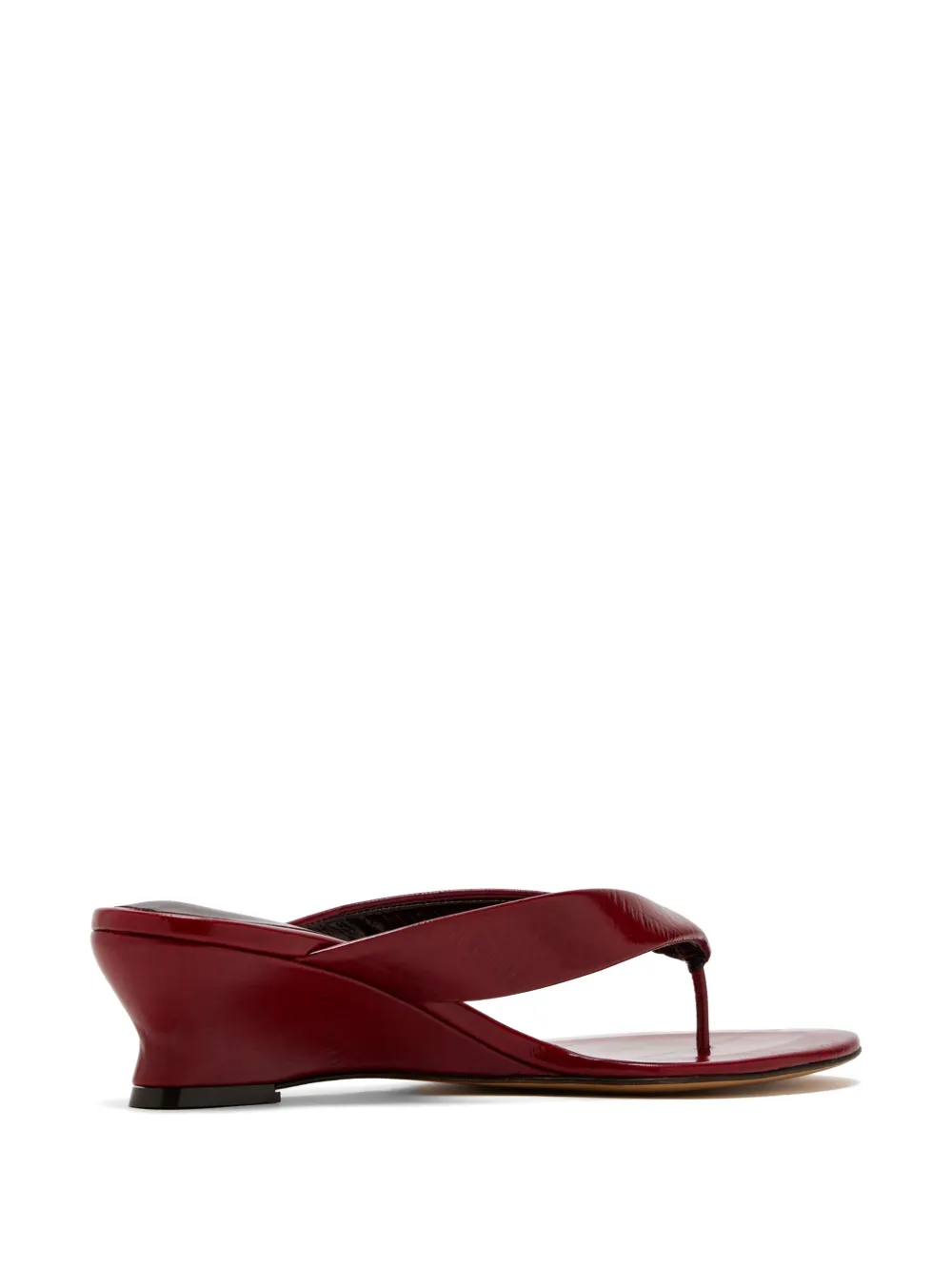 Le Monde Beryl leather wedge sandals Rood
