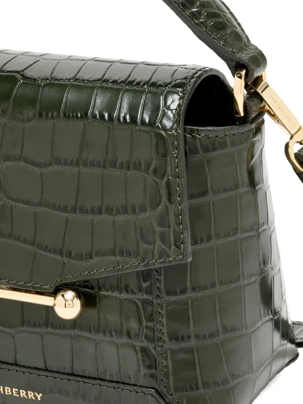 Strathberry croc-effect Satchel Cross Body Bag | Green | FARFETCH