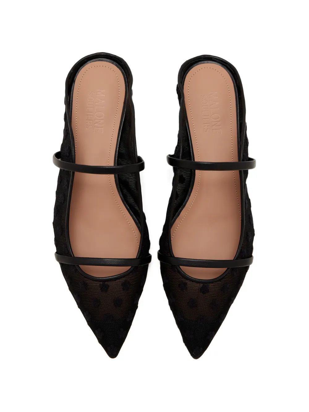 Malone Souliers Maureen leather-straps flat mules Zwart