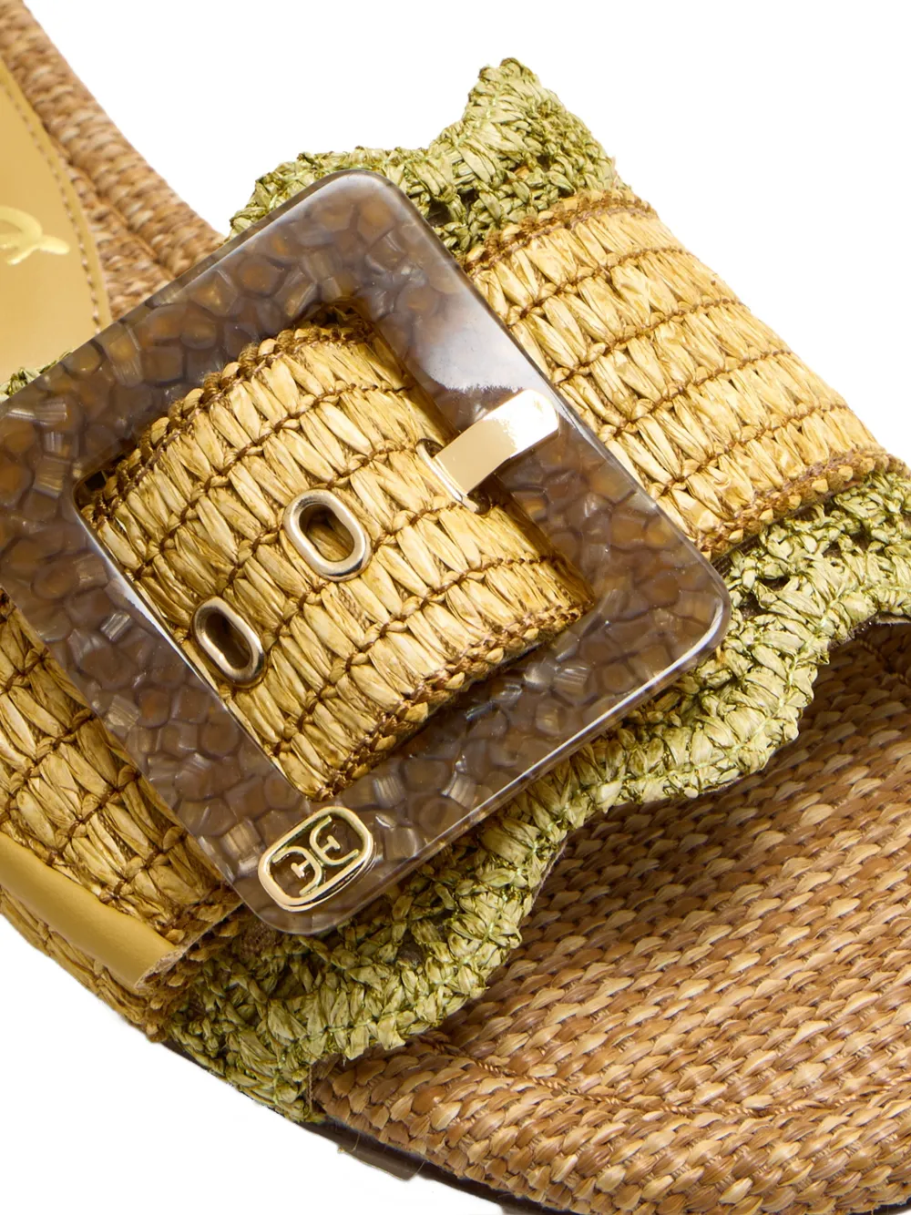Sam Edelman buckle raffia sandals Beige