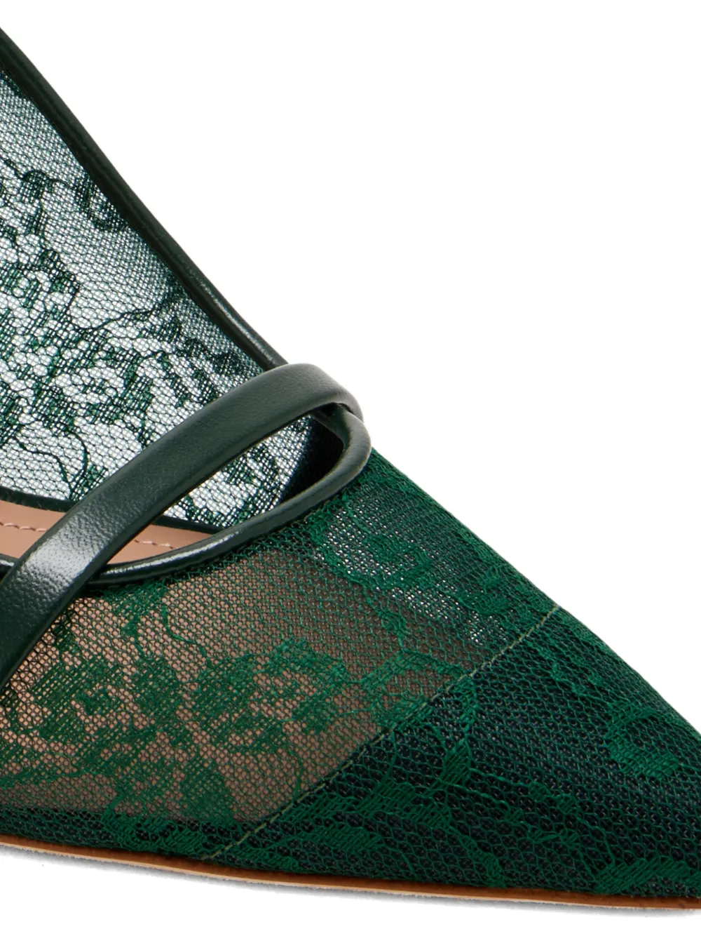 Malone Souliers x Nojoud Alrumaihi Maureen leather-strap mules Groen