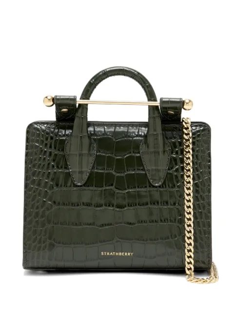 Strathberry crocodile-effect top handle bag