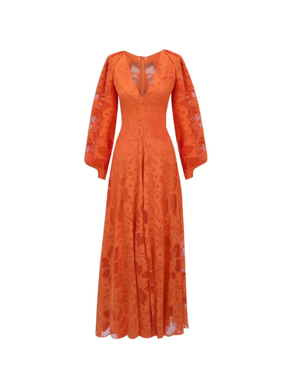 Gemy Maalouf bishop-sleeves draped midi dress - Arancione