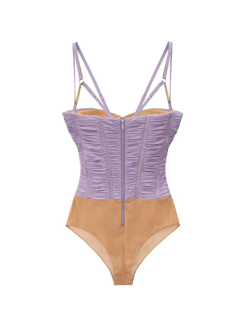  Elisabetta Franchi Ruched Strap Bodysuit - Purple 